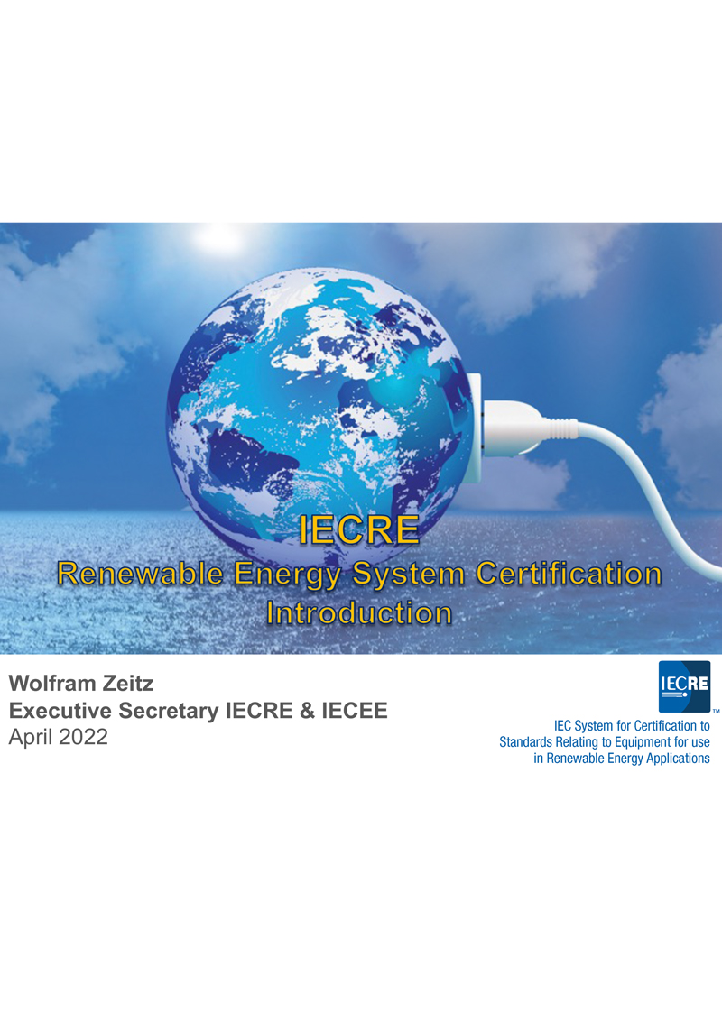 IECRE Renewable Energy System Certification Introduction